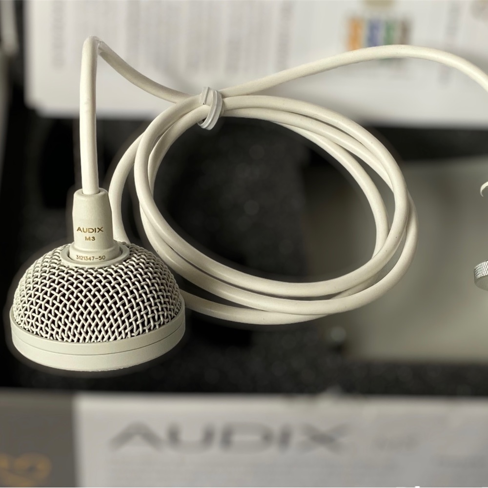 AUDIX M3W MIAVIA Tri-Element Hanging Ceiling Microphone with 4' Cable (White)